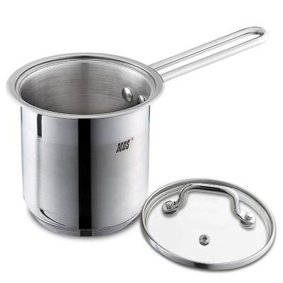 China 12x13cm Stainless Steel 1.4liter Induction Sustainable Milk Heater Pot With Copper Core Bottom For Fast Heating for sale