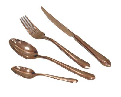 China Sustainable 18-10 Stainless Steel Food Safe Cutlery Set With PVD Rose Gold For Hotel And Restaurant for sale