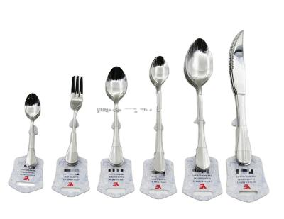 China Sustainable Bulk Stainless Steel Cutlery Including Spoon Fork And Knife With Card Tag For Supermarket for sale