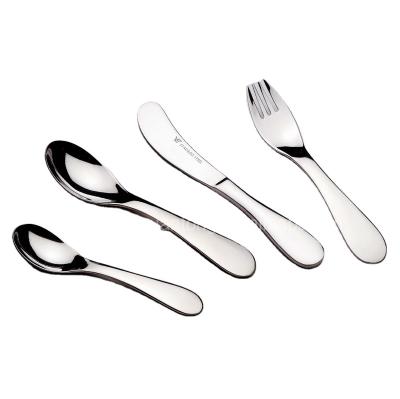 China Disposable high quality stainless steel kids cutlery set in color box for sale