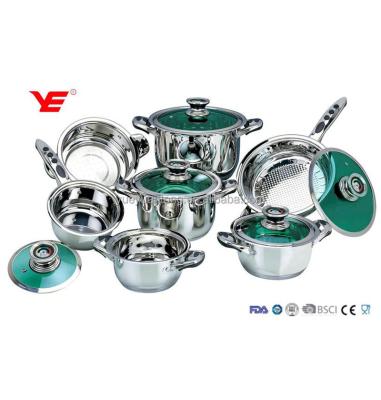 China CLASSIC LINE viable 12pcs cookware set made of stainless steel with thermometer in gift box for sale