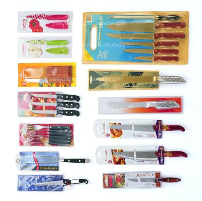 China Sustainable low price fruit knife/peeling knife/kitchen knife in blister and card for supermarket for sale