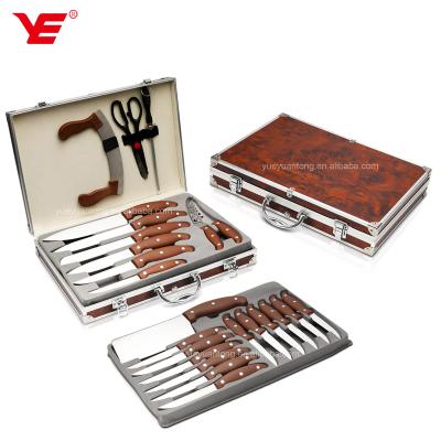 China SUSTAINABLE SMALL MOQ 24pcs stainless steel kitchen knife set with pp handle in aluminum case for sale