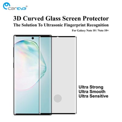 China Mobile Phone Ultrasonic Fingerprint Recognition For Samsung Galaxy Note 10 Tempered Glass Screen Protector for sale