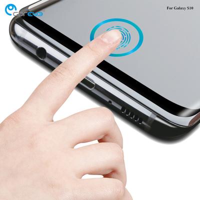 China Mobile Phone Ultrasonic Fingerprint Recognition For Samsung S10+ Tempered Glass Screen Protector for sale