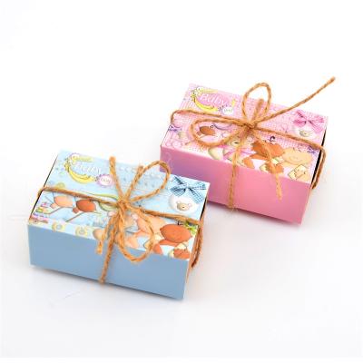 China Recycled Materials Wholesale Cute Baby Boy Drawer Design Candy Box Baby Shower Gifts Chocolate Candy Box for sale