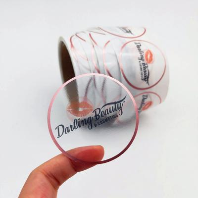 China Wholesale Waterproof Custom Soft Custom Logo Printing Roll Transparent Label Label Gold Foil Stickers for sale