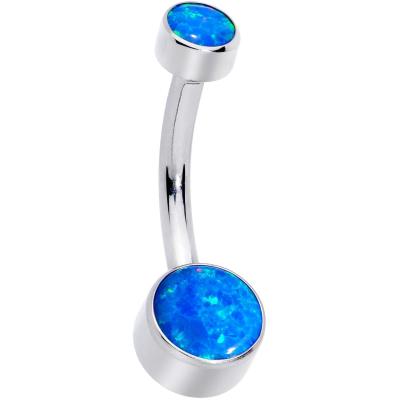 China G23 body punk xjy titanium jewelry internal thread with opal navel ring belly piercing for sale