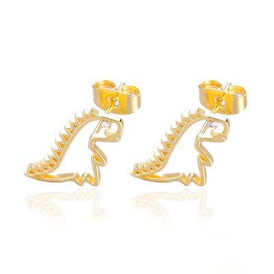 China Ladies Simple Hollow Animal Stud Earrings Vintage Dinosaur Animal Stud Earrings for sale