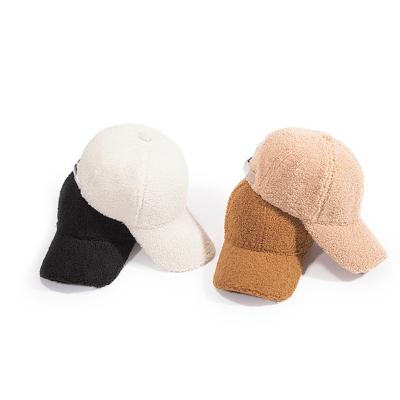 China JOINT international market price baseball gorras lamb six-piece wool baseball cap for sale