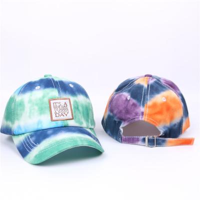 China JOINT High Quality Tie Dye Patch Embroidered Adult Size 6 Piece Gorras Baseball Cap for sale