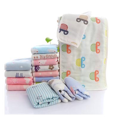 China Small cute animal towel 6 layers gauze baby face towel, pure cotton absorbent towel for newborns for sale