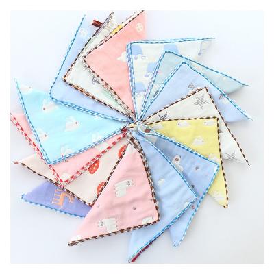 China Baby Kindergarten Towel Washable Square Handkerchief Washable Square Cartoon Small Absorbent Small Cotton Gauze Baby Children's Square Towel for sale