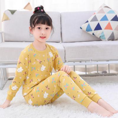 China Breathable Children's Autumn Wear Long Johns Boy And Girls Underwear Set Baby Cotton Warm Round Neck Pajamas Home Wear Toddler Clothing for sale