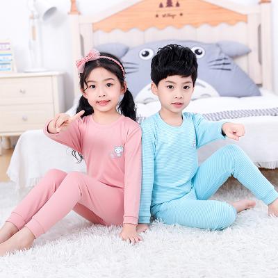 China Children's underwear set casual comfortable down cuhk baby pajamas cotton boys and girls long Johns home wear warm autumn style for sale