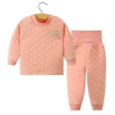 China New children's breathable underwear padded baby three layers warm thickened protective pantsuit gaiters pajamas children for sale