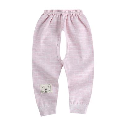 China Breathable Pure Cotton Long Johns For Boys And Girls Tight Fit Pants With Open-Crotch Pants for sale