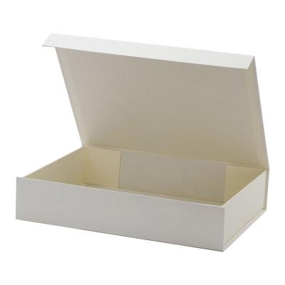 China Recycled Materials Luxury Shallow Elegant Ivory Magnetic Closure A4 Lid Gift Box Magnetic Packaging With Custom Printing for sale