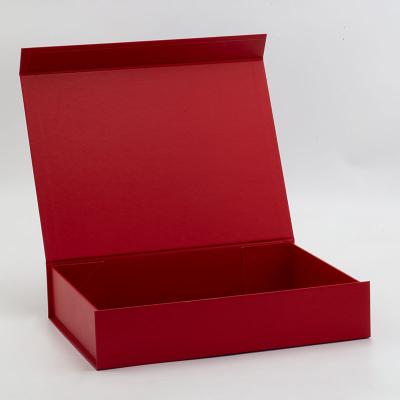 China Wholesale Recycled Luxury Red Magnetic A4 Paper Size Aluminum Foil Closure Gift Boxes Custom Logo Printing Materials for sale