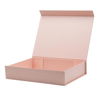 China Recycled Materials Luxury Collapsible Pink Cosmetics Packaging Magnetic Lid Gift Box For Women for sale