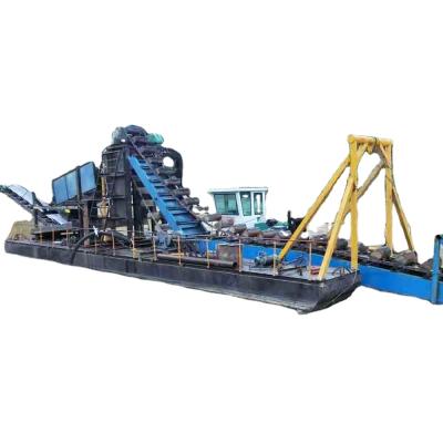 China Gold Mining Diamond Chain Bucket Dredge Boat Gemstone Gold Bucket Dredger for sale