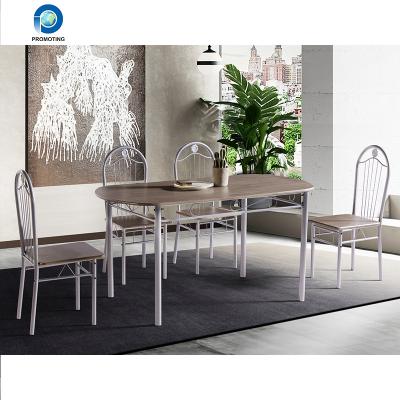 China Popular Convertible Multifunctional Apartment Kitchen Steel-wood Small Dining Table And Chair for sale