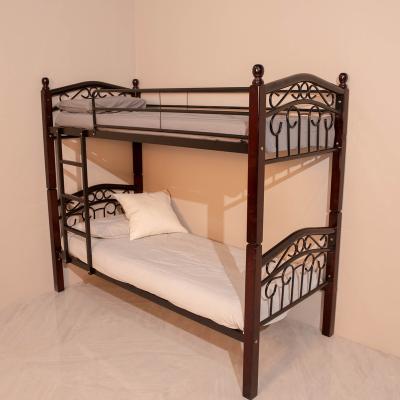 China Wooden bunk beds (others) cheap adult adjustable simple retro style for kids sale metal wood bed for sale