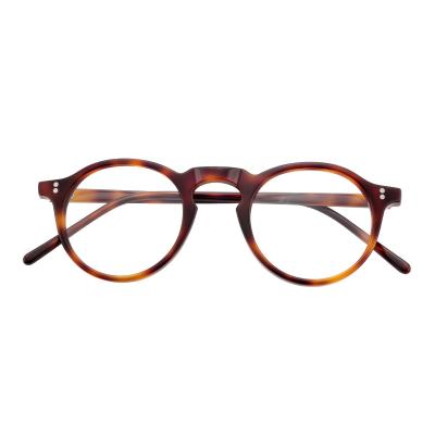 China Custom Fashionable Blue Light Blocking Glasses Acetate Popular Classic Round Glasses OEM Optical Frames for sale