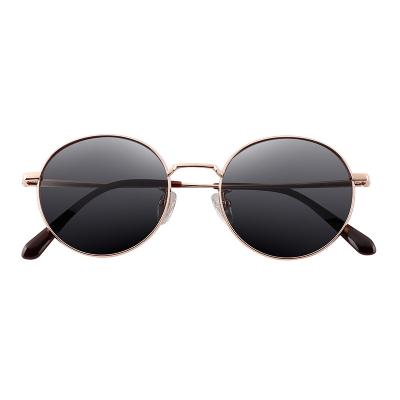 China Polarized Retro Fashion Sunglasses Rose Gold Round Frame Titanium Sunglasses Sellers Manufacturers for sale