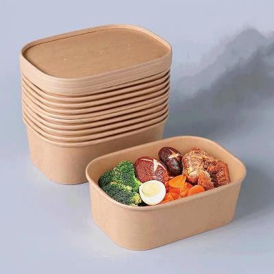 China Wholesale Disposable Tableware Custom Recycled Bento Lunch Box Kraft Paper Food Containers With Vented Lid for sale