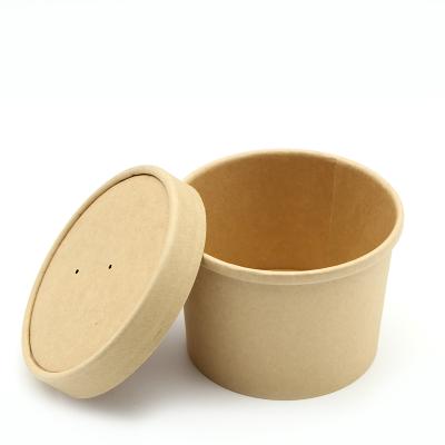 China Disposable Food Container Eco Food Grade Wrapping Paper Soup Bowl Ice Cream Disposable Paper Tubs for sale