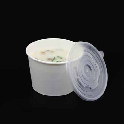 China Disposable Round Bio Food Catering Box Salad Bowl White Paper Container With Lid Ensaladera de papel de papier for sale