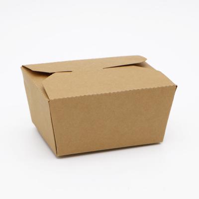 China Recycled Materials Microwave Safe Brown Kraft Paper Outlet Boxes To Go Boxes Restaurant Lunch Meal Food Custom Disposable Box for sale