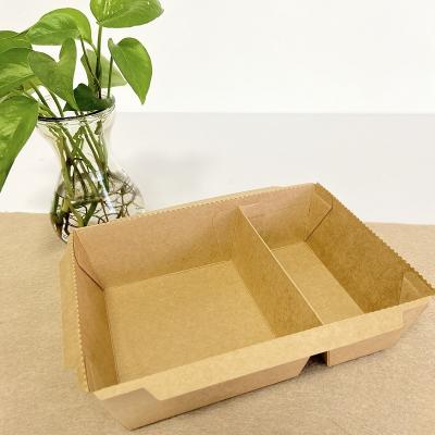 China Food Grade Disposable Sushi Box Two Compartment Food Wrapping Paper Trays for sale