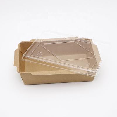 China Greaseproof Eco Friendly Packaging Custom Printed Disposable Brown Kraft Paper Food Trays For Food for sale