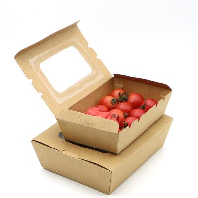 China Disposable Salad Wrapper Cardboard Rolls Takeout Food Packaging Box With Window for sale