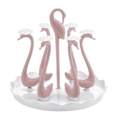 China Glass Organizer Rack Multifunctional Elegant Swan Shape Kitchen Cup Holder Stand for sale