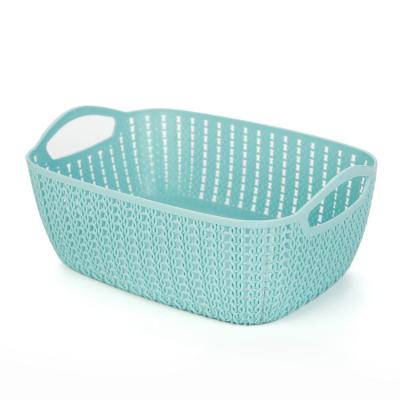 China Viable Storage Box Plastic Hollow Underwear Storage Laundry Basket Makeup Hand Basket Dirty Basket for sale