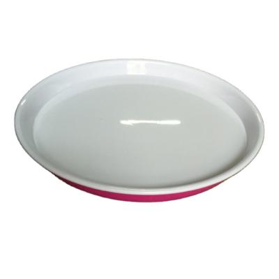 China PP+PTE Best Single Double Color Electroplate Plate Dinnerware Heat Resistant Porcelain for sale