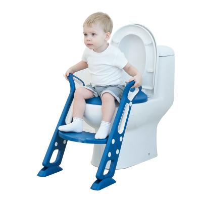 China Non-Slip Bathroom Kids Potty Trainer Toilet With Step Stool Ladder Potty Training Toilet Seat For Kids for sale