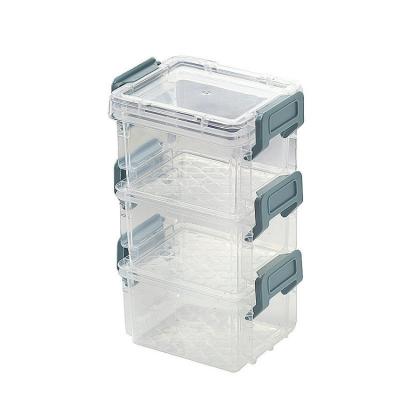 China Good Quality Sustainable Plastic Storage Box Custom Design Transparent Magic Buckle Storage Box for sale