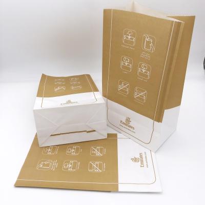 China Recycled Materials Disease Bags Airline Printed Vomiting Paper Heat Seal Disposable Paper White Disease Bags Printing For Airplanes for sale