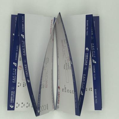 China paper & Direct Cardboard Thermal Airline Boarding Pass Plane Ticket Paper Customized for sale