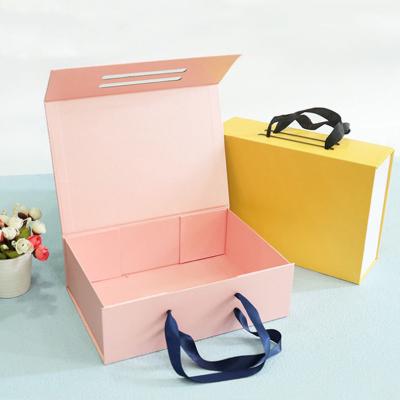 China Recycled Magnetic Foldable Shoe Storage Box Clothing Shoe Box High Quality Eco-Friendly Materials Paper Boxes Customized Shoe Box With Handle for sale