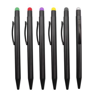 China Promotional Pen Colorful Logo Metal Barrel Stylus Popular Logo Engraving Matte Black Pen Full for sale