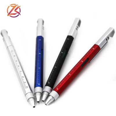 China office & School Pen 5 in 1 Tool Pen Level Ruler Screwdriver Phone Multifunctional Holder and Scale Plastic Pen for sale