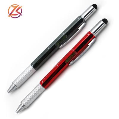 China office & Outdoor School Pen Multi Function Tool Pen With Stylus Screwdriver Ruler Scale Mind Level Car Tool for sale