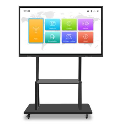 China School Teaching 65 Inch OPS Flat Panel Anti-glare 4K Infrared Touch Electronic Smart Interactive Whiteboard For School for sale