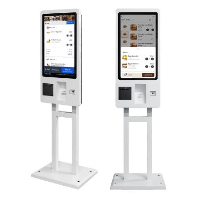 China 27inch Touch Screen LCD Display QR Code Fast Food Restaurant Self Service Orders Kiosk For Payment System for sale