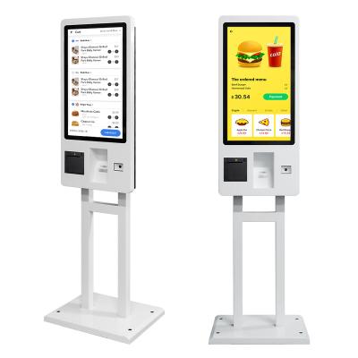 China Indoor software available floor stand or wall mount restaurant machine LCD touch screen self service ordering kiosk for sale